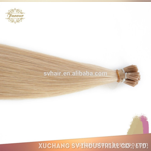 pre bonded stick I tip human hair Blonde Double drawn 100% unprocessed russian hair keratin I tip human remy hair extension 613#